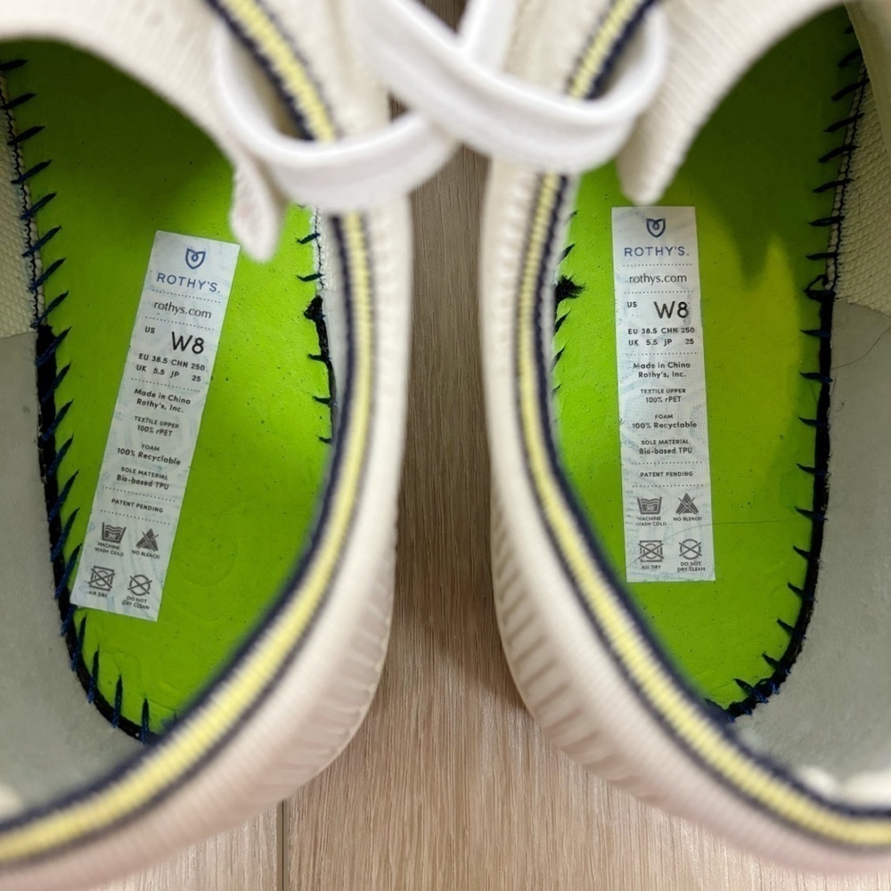 Rothy’s The Lace Up Low Top Sneakers in Vanilla Size 8 - Picture 12 of 14